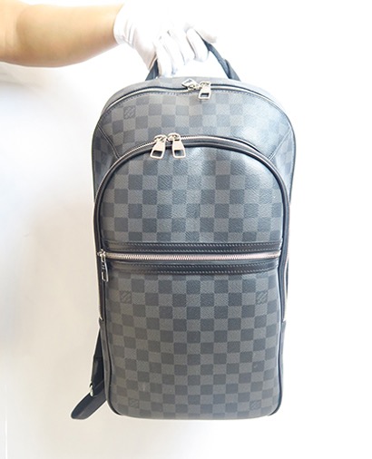 Michael Backpack, &pound;895, Handbags, Black, Canvas, Front view